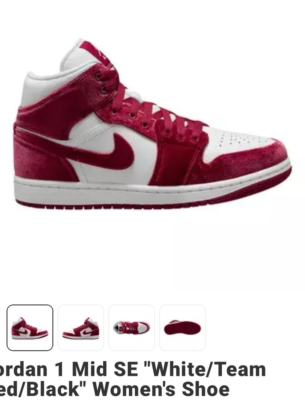 Nike Air Jordan 1 Mid - White & Red